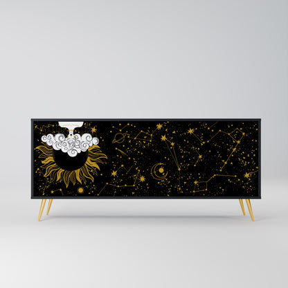 STELLAR CONSTELLATIONS 3-dörrars skänk i svart finish
