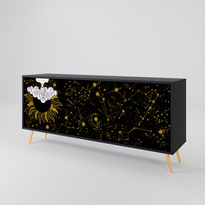 STELLAR CONSTELLATIONS 3-dörrars skänk i svart finish