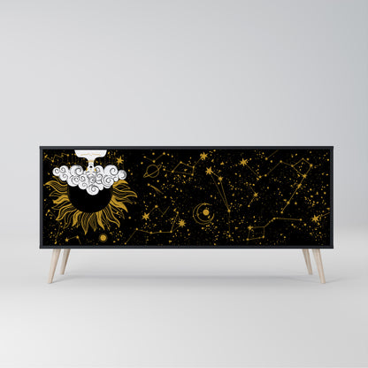 STELLAR CONSTELLATIONS 3-dörrars skänk i svart finish