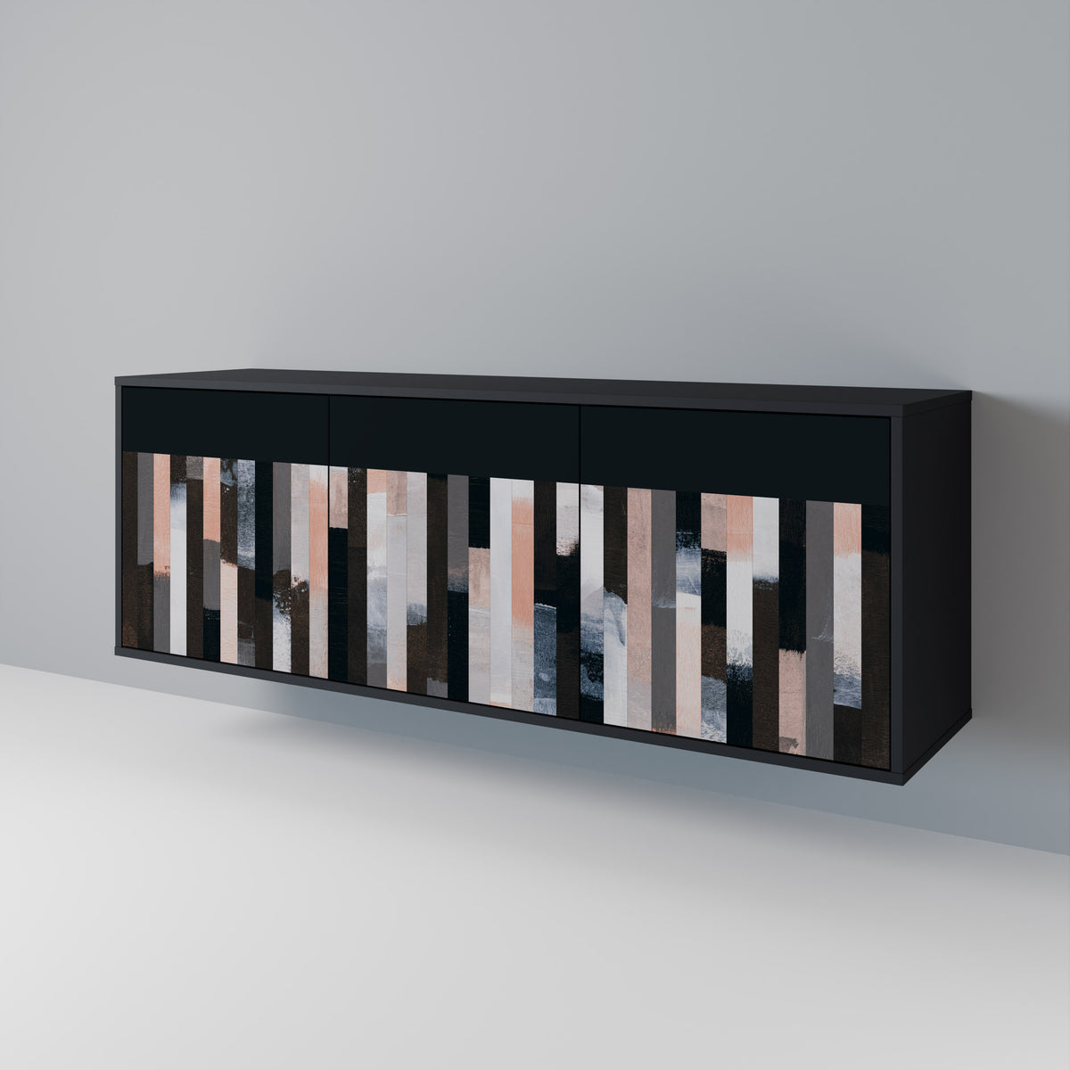 COLLAGE OF RECTANGLES Skänk med tre dörrar