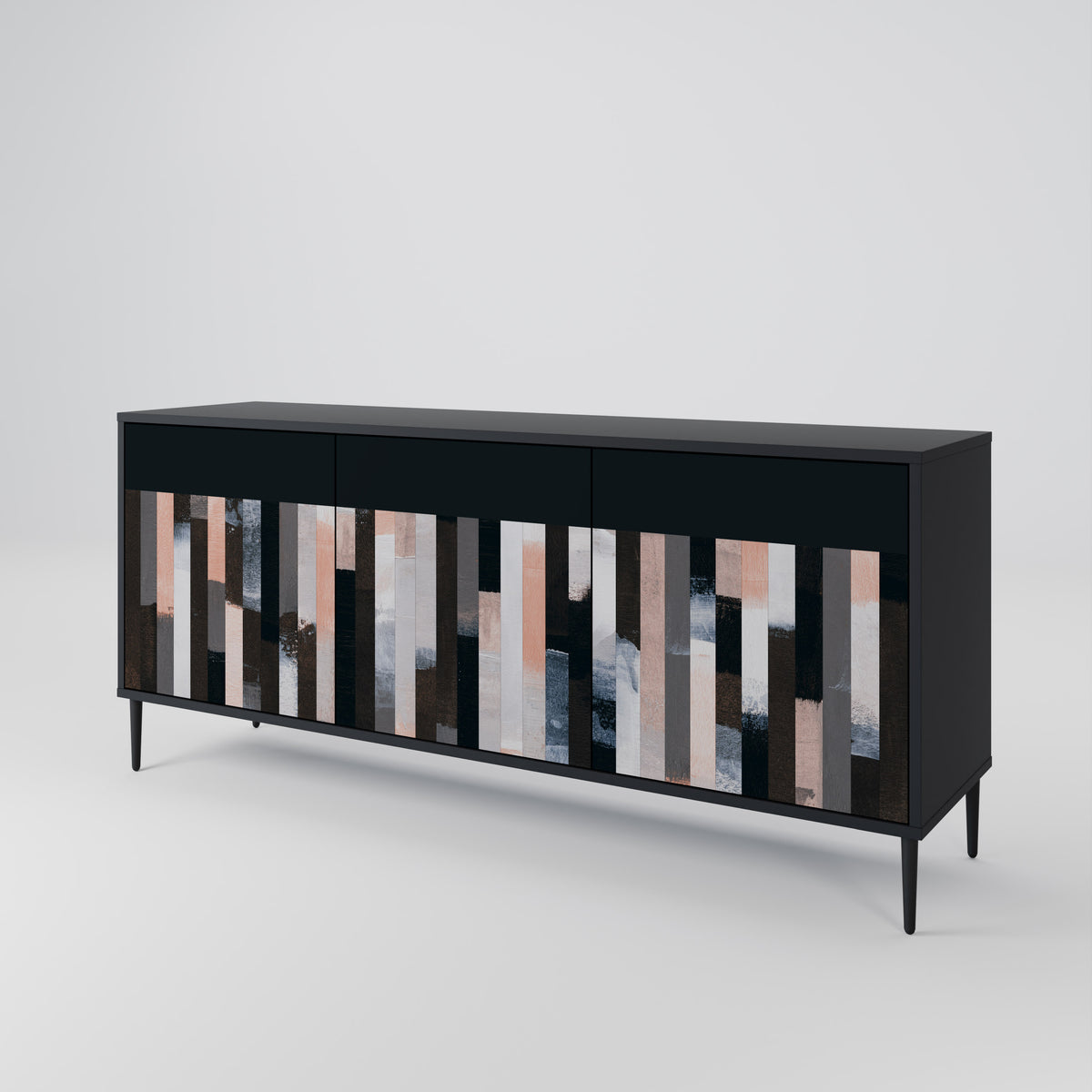 COLLAGE OF RECTANGLES Skänk med tre dörrar