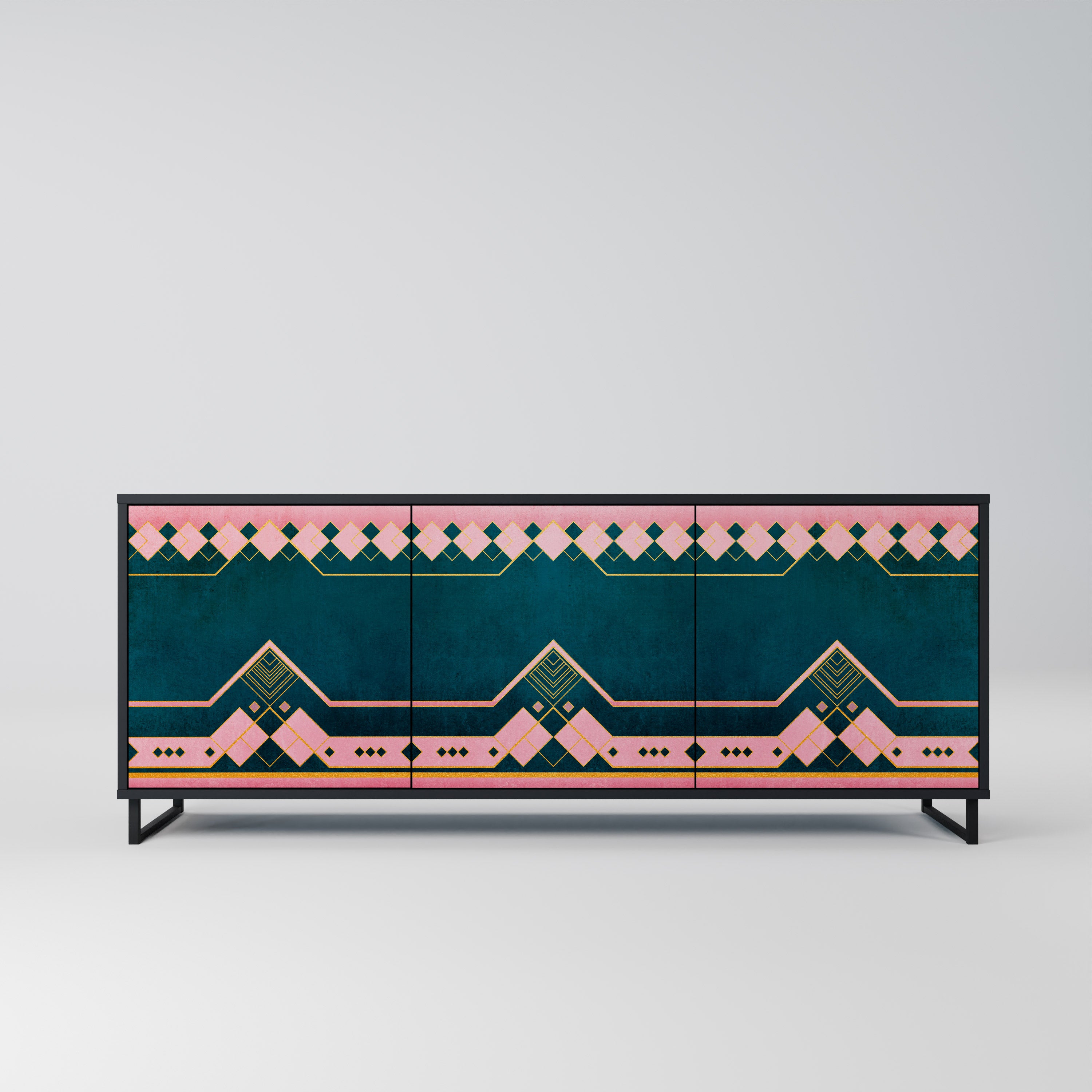 ROYAL COMPOSITION 3-dörrars skänk i svart finish