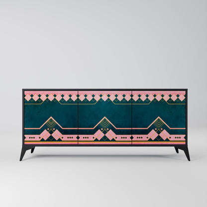 ROYAL COMPOSITION 3-dörrars skänk i svart finish