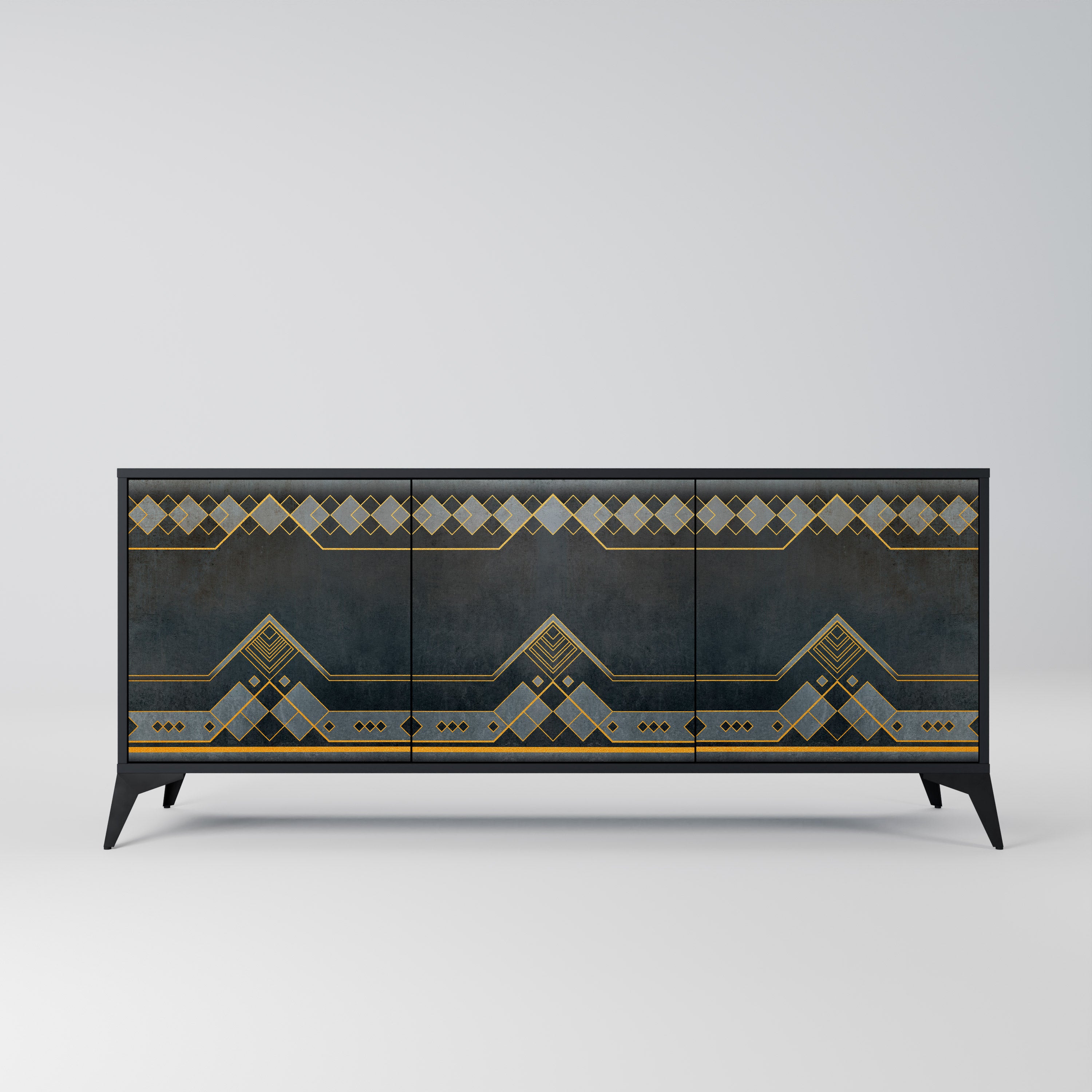 ROYAL ORDINARINESS 3-dörrars skänk i svart finish