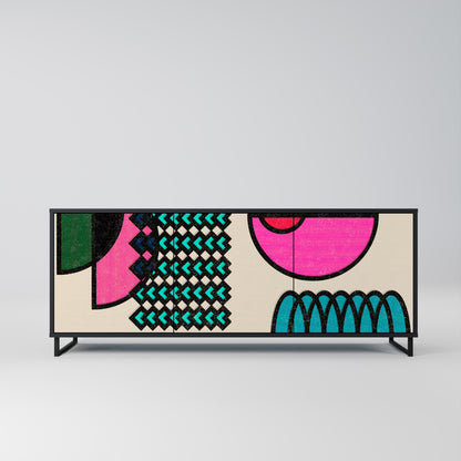 GEOMETRIC RHAPSODY 3-dörrars skänk i svart finish