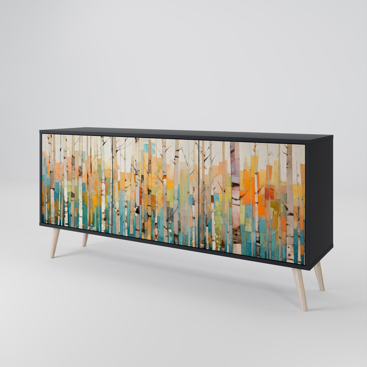 BIRCH KALEIDOSCOPE Skänk med tre dörrar
