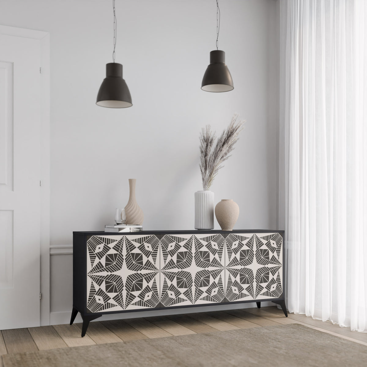 MONOCHROME NEXUS Skänk med tre dörrar