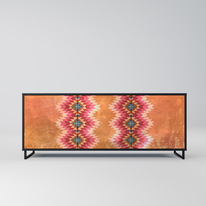 INDIAN FOLK 3-Door Sideboard in Black Finish