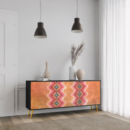 INDIAN FOLK 3-Door Sideboard in Black Finish