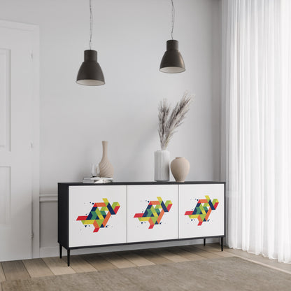FUTURE SIGN 3-dörrars skänk i svart finish