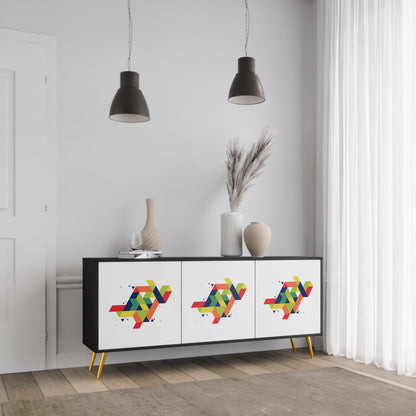 FUTURE SIGN 3-dörrars skänk i svart finish