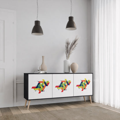 FUTURE SIGN 3-dörrars skänk i svart finish