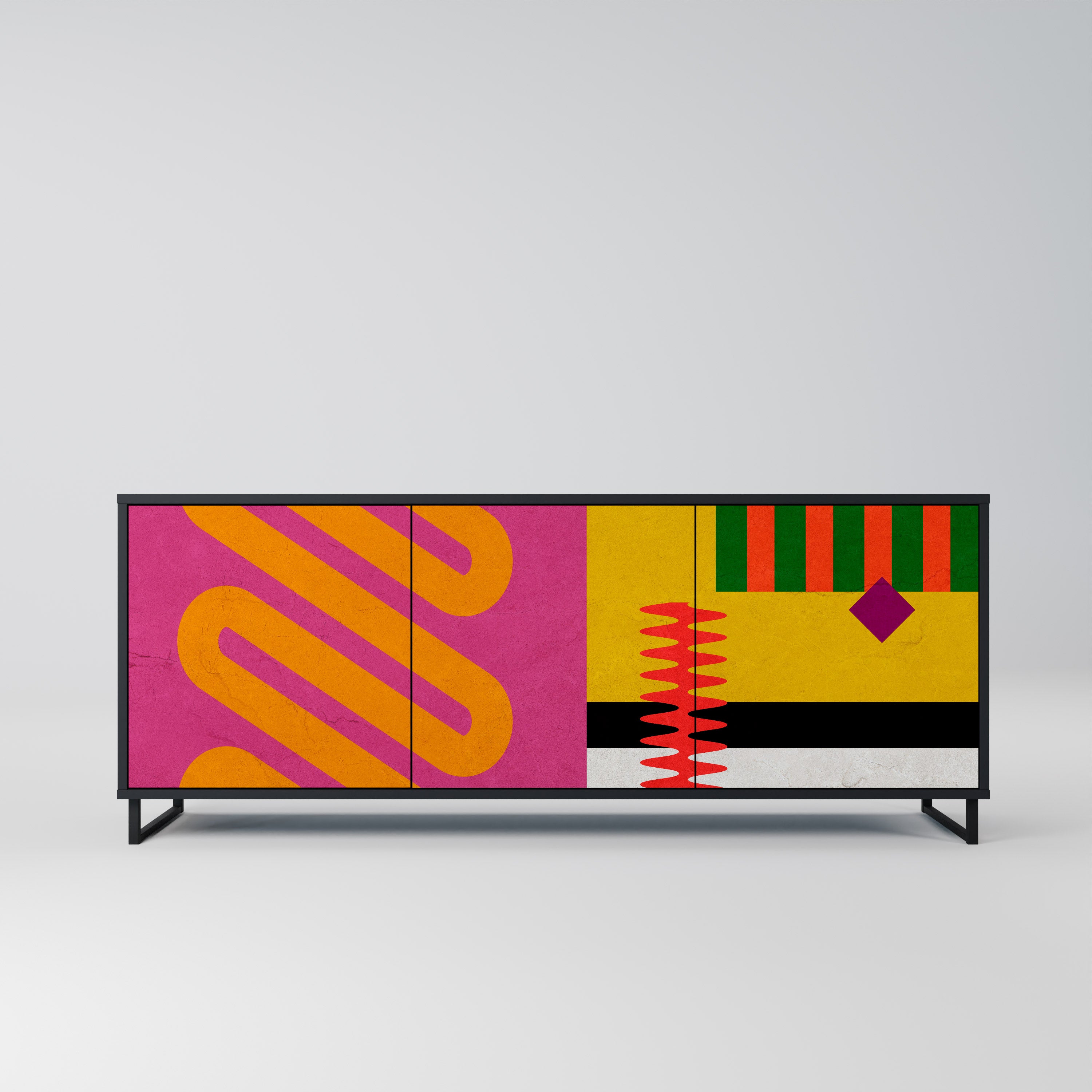 VIVID ART 3-dörrars skänk i svart finish