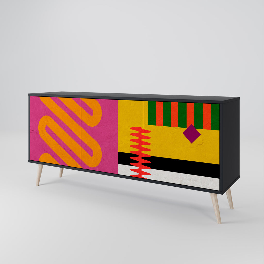 VIVID ART 3-dörrars skänk i svart finish