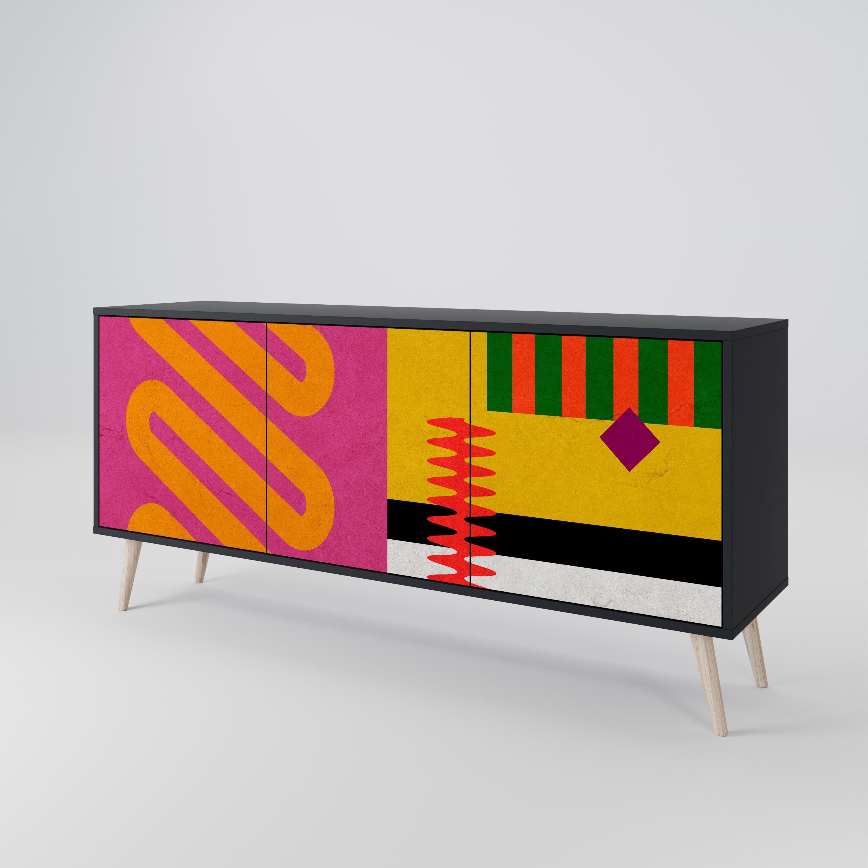 VIVID ART 3-dörrars skänk i svart finish