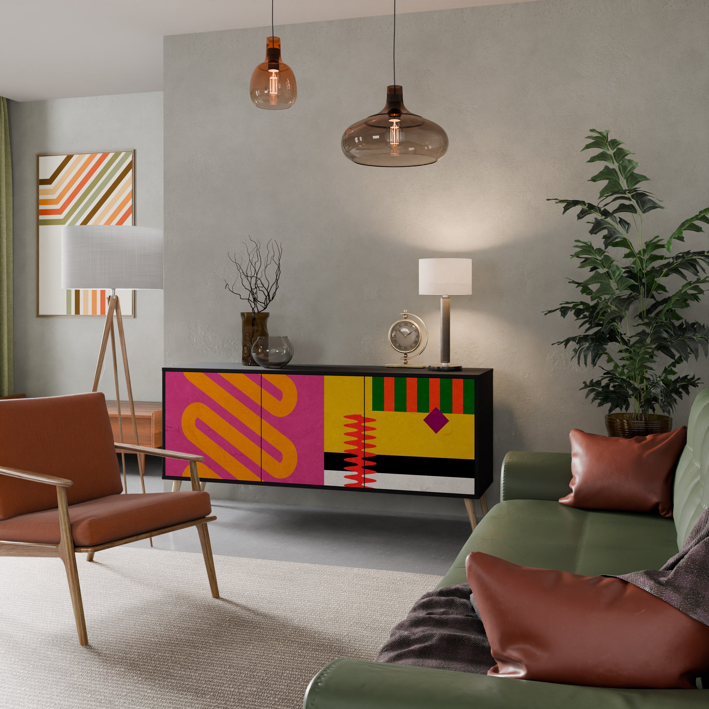 VIVID ART 3-dörrars skänk i svart finish