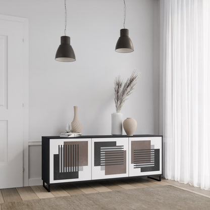SHADOW SYNCHRONY 3-dörrars skänk i svart finish