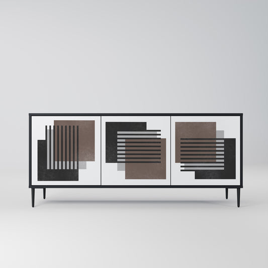 SHADOW SYNCHRONY 3-dörrars skänk i svart finish