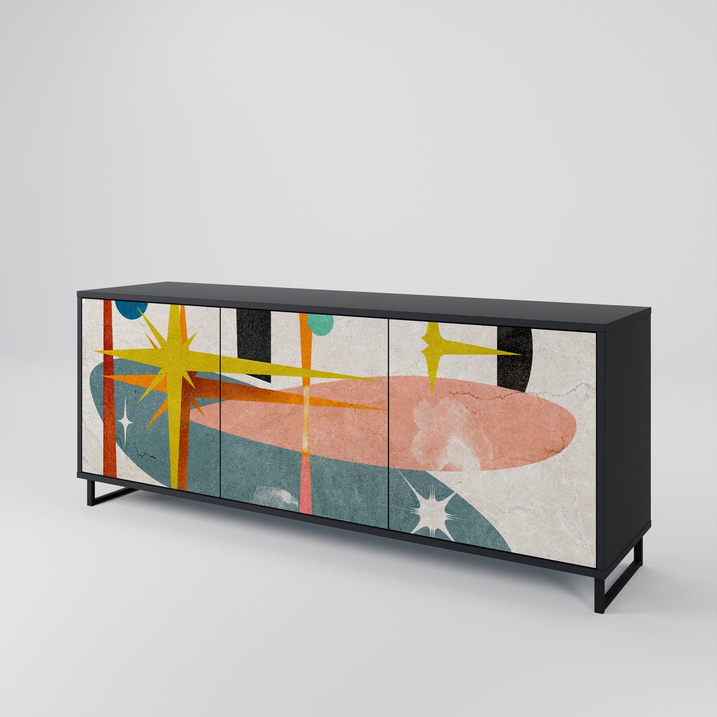 INTERSTELLAR VIBES 3-Door Sideboard in Black Finish