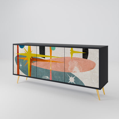 INTERSTELLAR VIBES 3-Door Sideboard in Black Finish