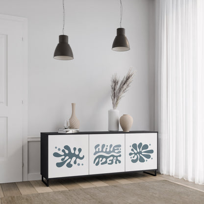 WONDERLAND VEGETATION 3-Door Sideboard in Black Finish