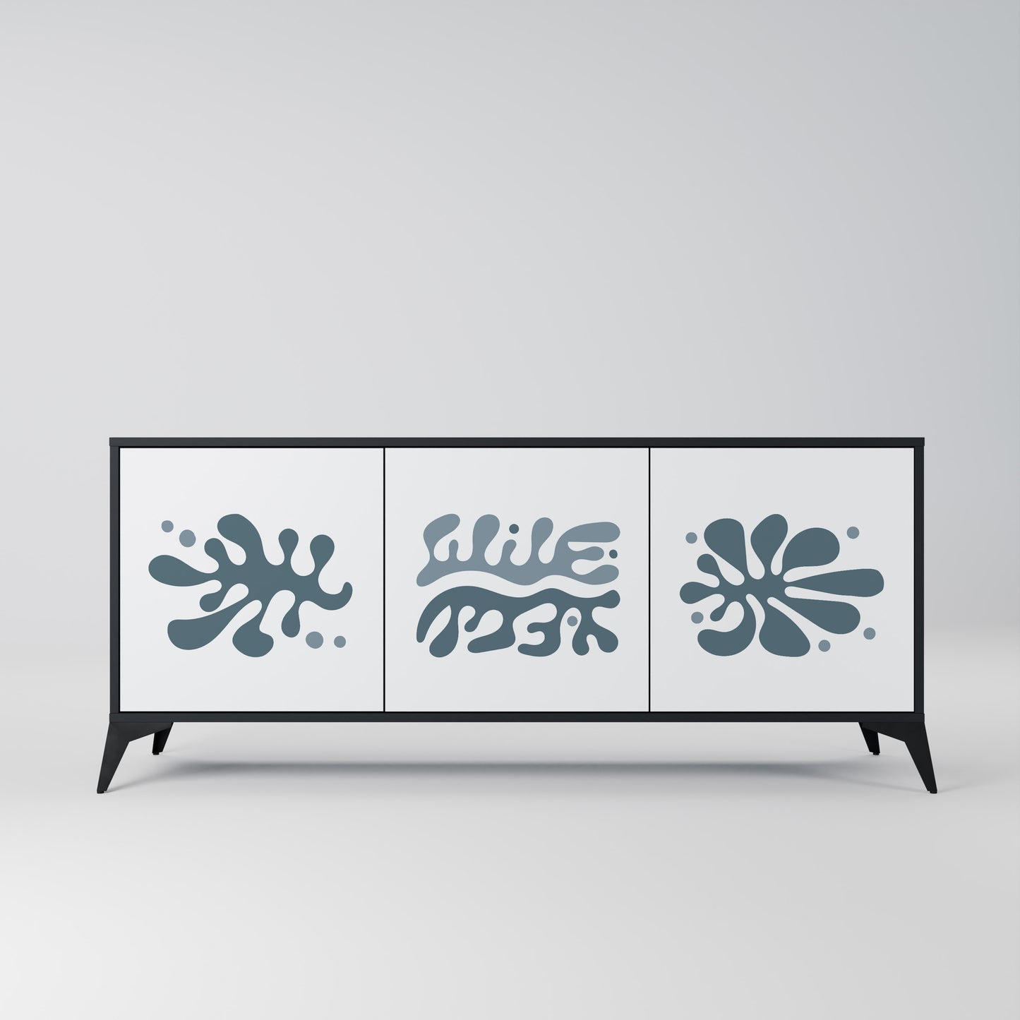 WONDERLAND VEGETATION 3-Door Sideboard in Black Finish