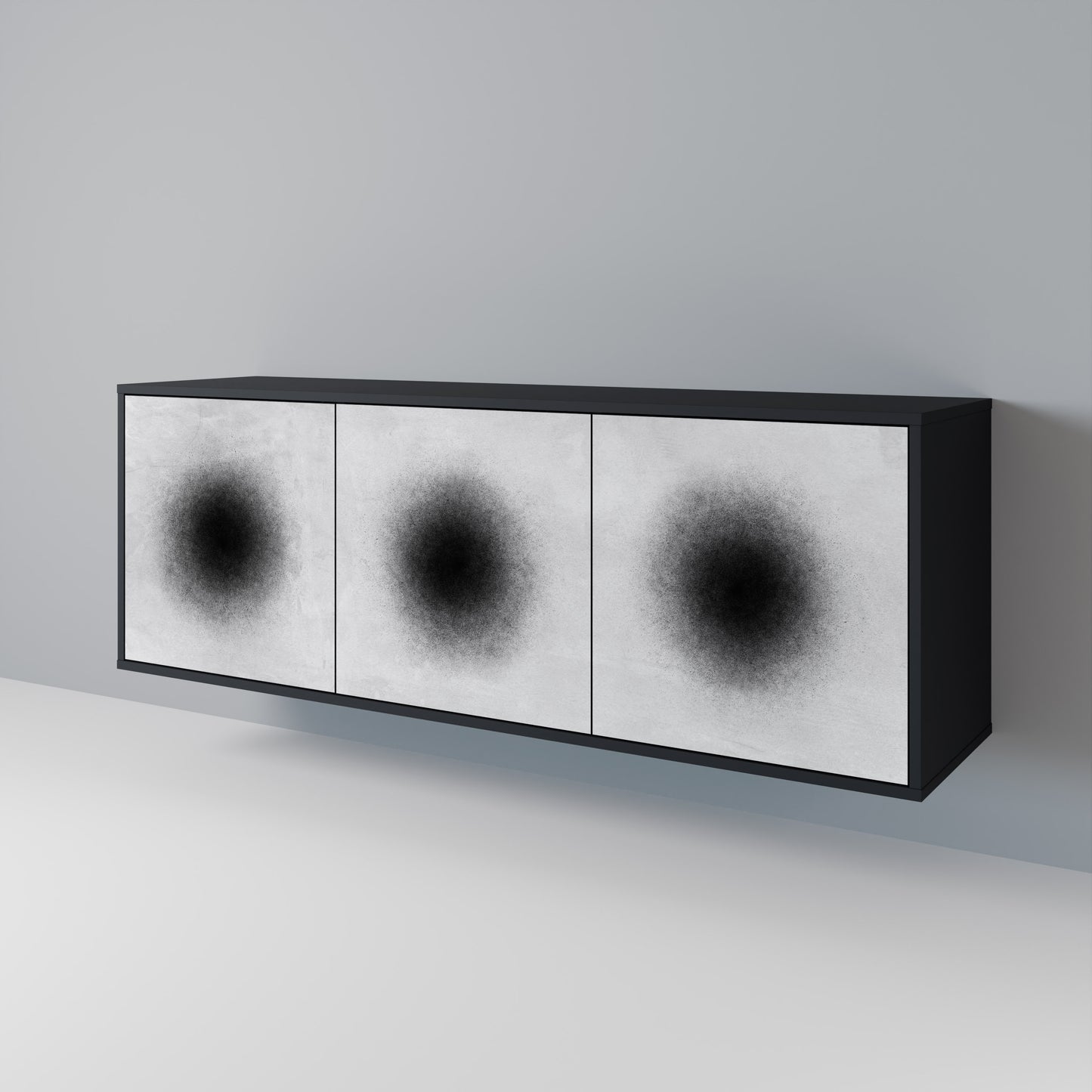 BLACK HOLE Skänk med tre dörrar