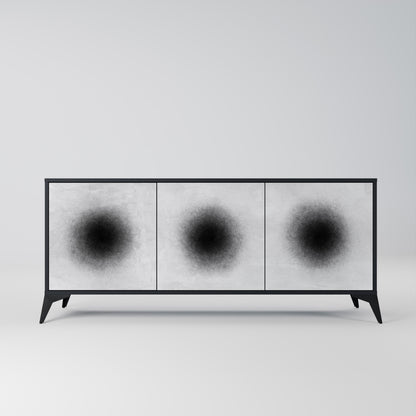 BLACK HOLE 3-Door Sideboard in Black Finish