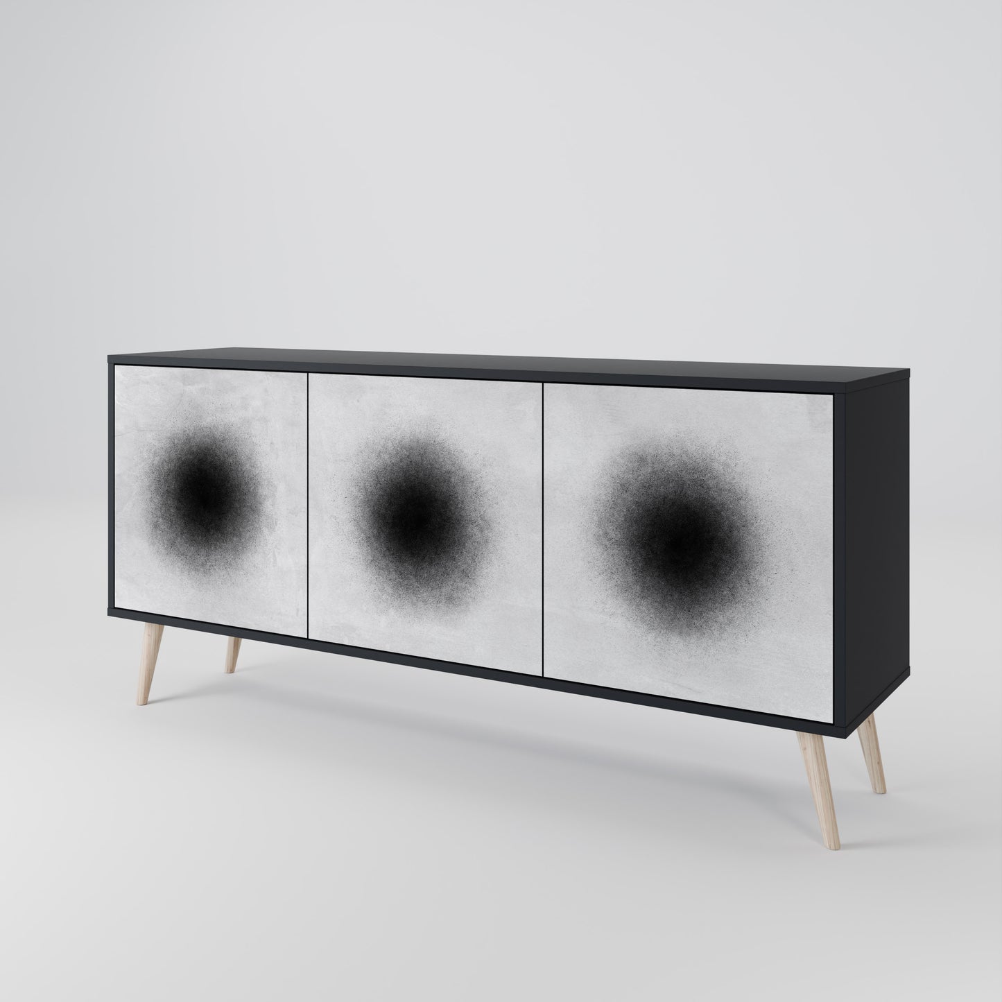 BLACK HOLE Skänk med tre dörrar