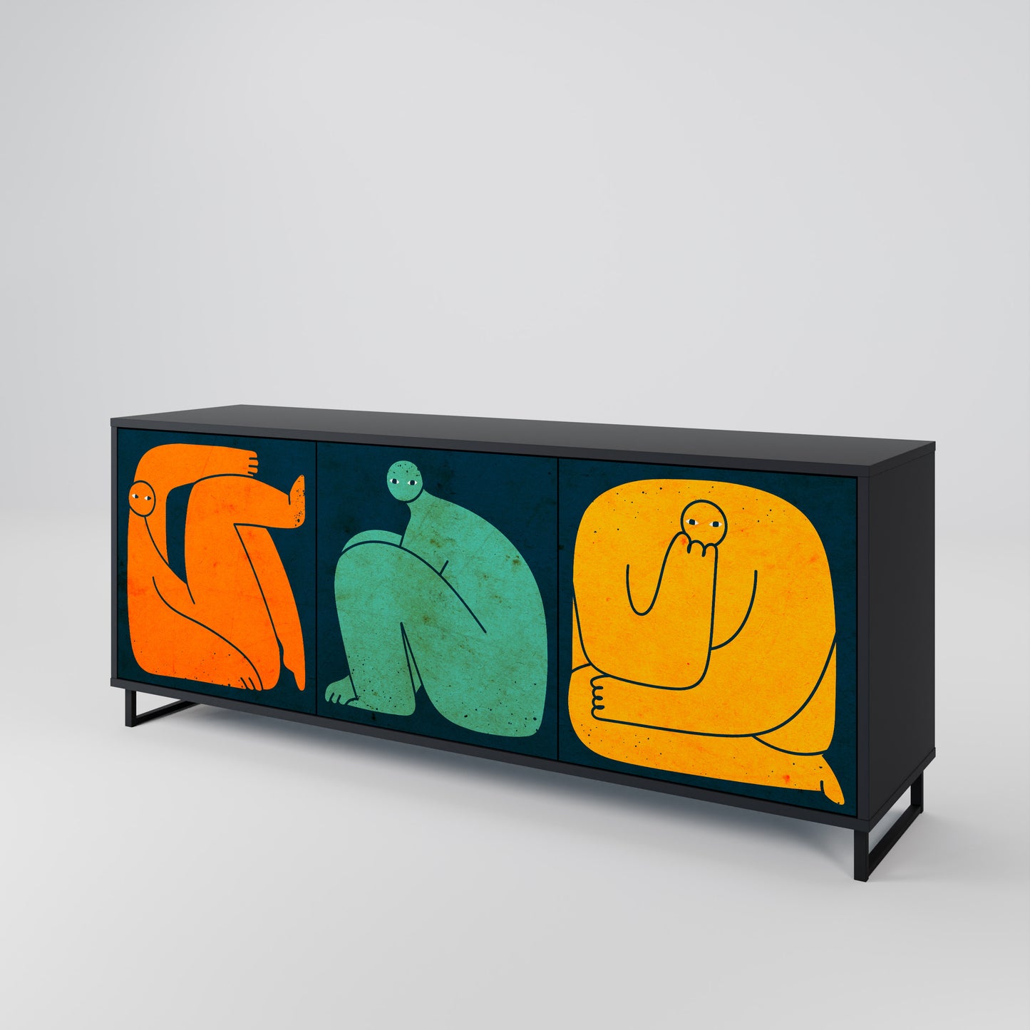 TOGETHER BUT SEPARATELY 3-Door Sideboard in Black Finish