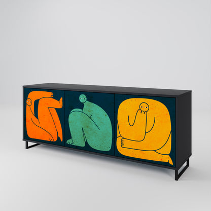 TOGETHER BUT SEPARATELY 3-Door Sideboard in Black Finish