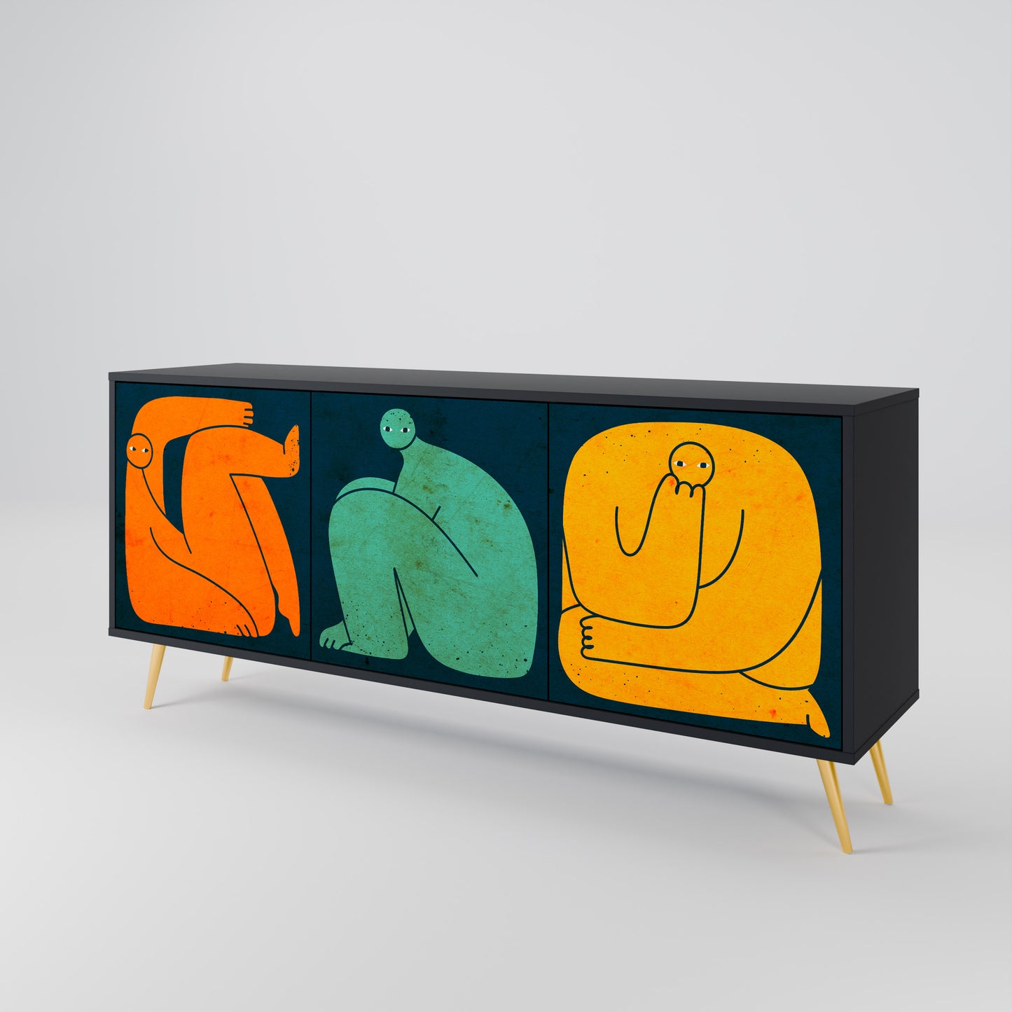 TOGETHER BUT SEPARATELY 3-Door Sideboard in Black Finish