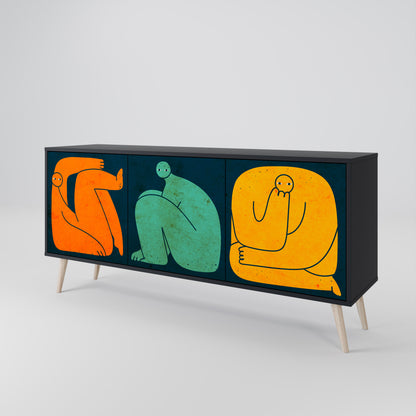 TOGETHER BUT SEPARATELY 3-Door Sideboard in Black Finish