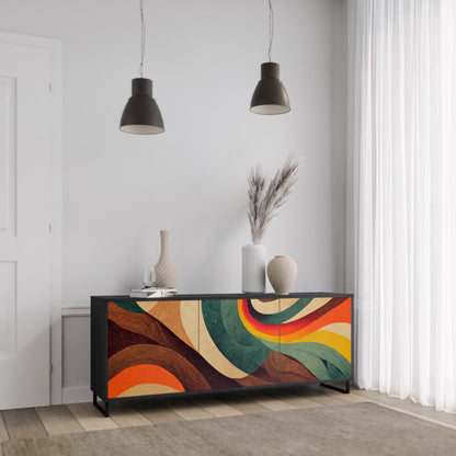COLORFUL STRANDS 3-Door Sideboard in Black Finish
