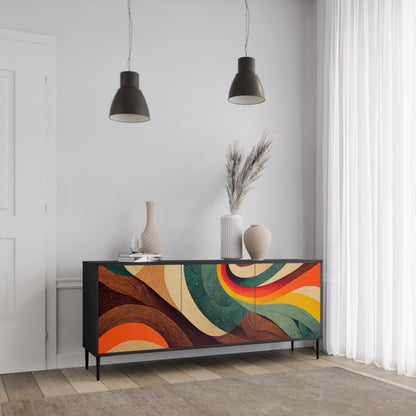 COLORFUL STRANDS 3-Door Sideboard in Black Finish