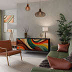 FÄRGGLAGA STRANDS 3-dörrars skänk