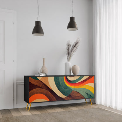 COLORFUL STRANDS 3-Door Sideboard in Black Finish