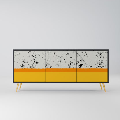 FÄRGAD AV ORANGE 3-dörrars skänk i svart finish