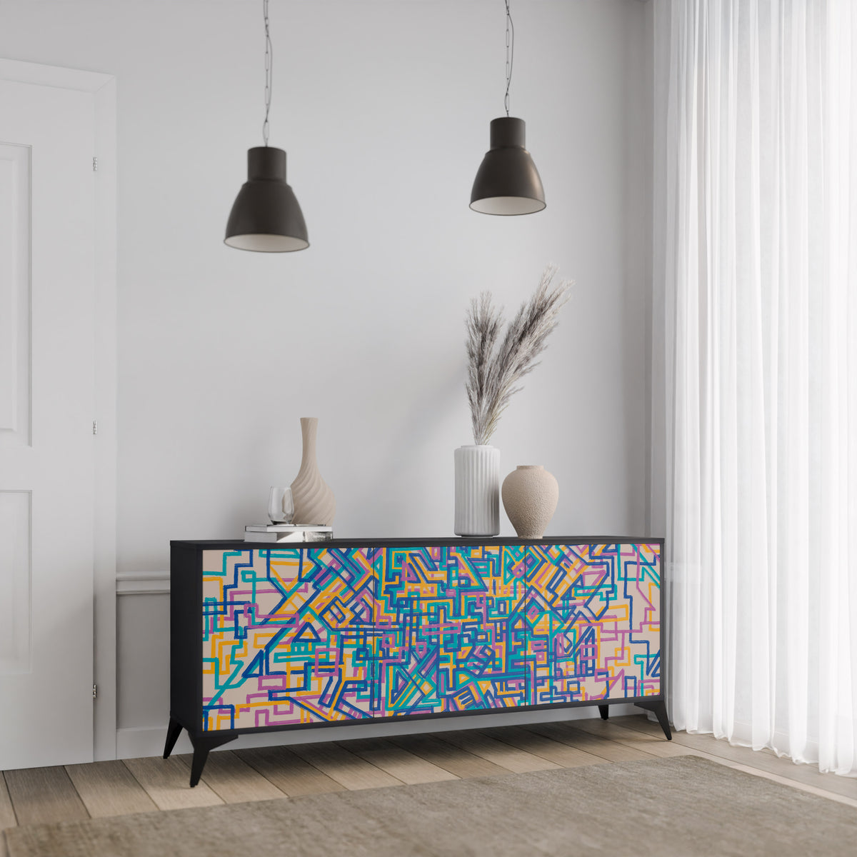 MEMORIES MAP 3-Door Sideboard
