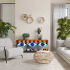 ABSTRACTION AND GEOMETRY 3-Door Sideboard in Black Finish