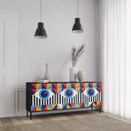 ABSTRACTION AND GEOMETRY 3-Door Sideboard in Black Finish