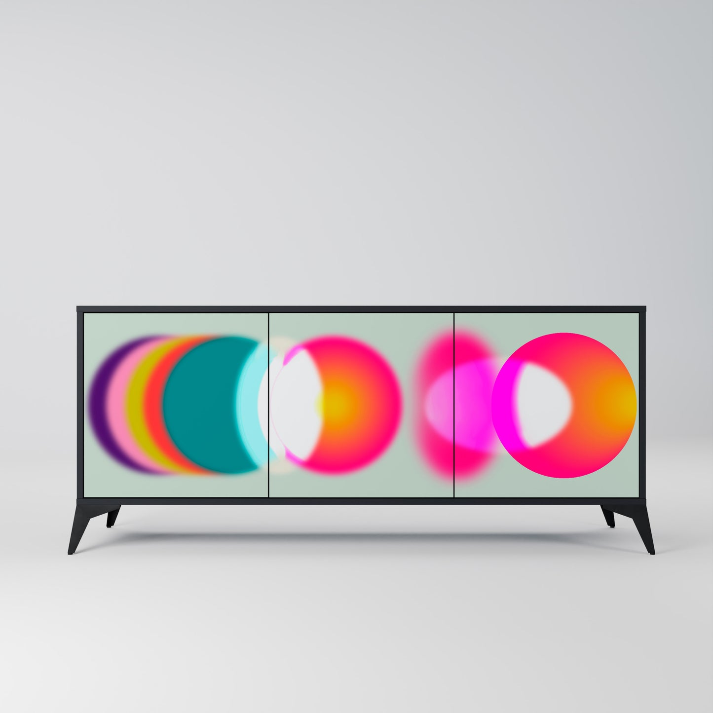 SYMPHONY OF COLOURS 3-dörrars skänk i svart finish