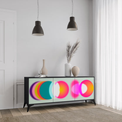 SYMPHONY OF COLOURS 3-dörrars skänk i svart finish