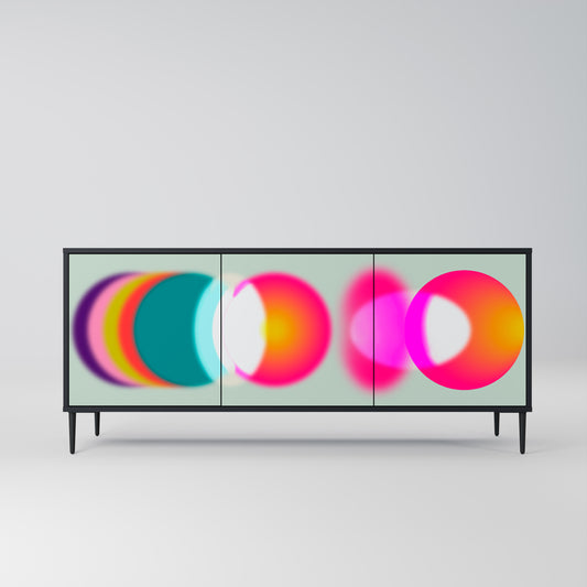SYMPHONY OF COLOURS 3-dörrars skänk i svart finish