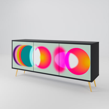 SYMPHONY OF COLOURS 3-dörrars skänk i svart finish