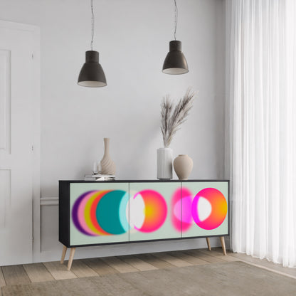 SYMPHONY OF COLOURS 3-dörrars skänk i svart finish