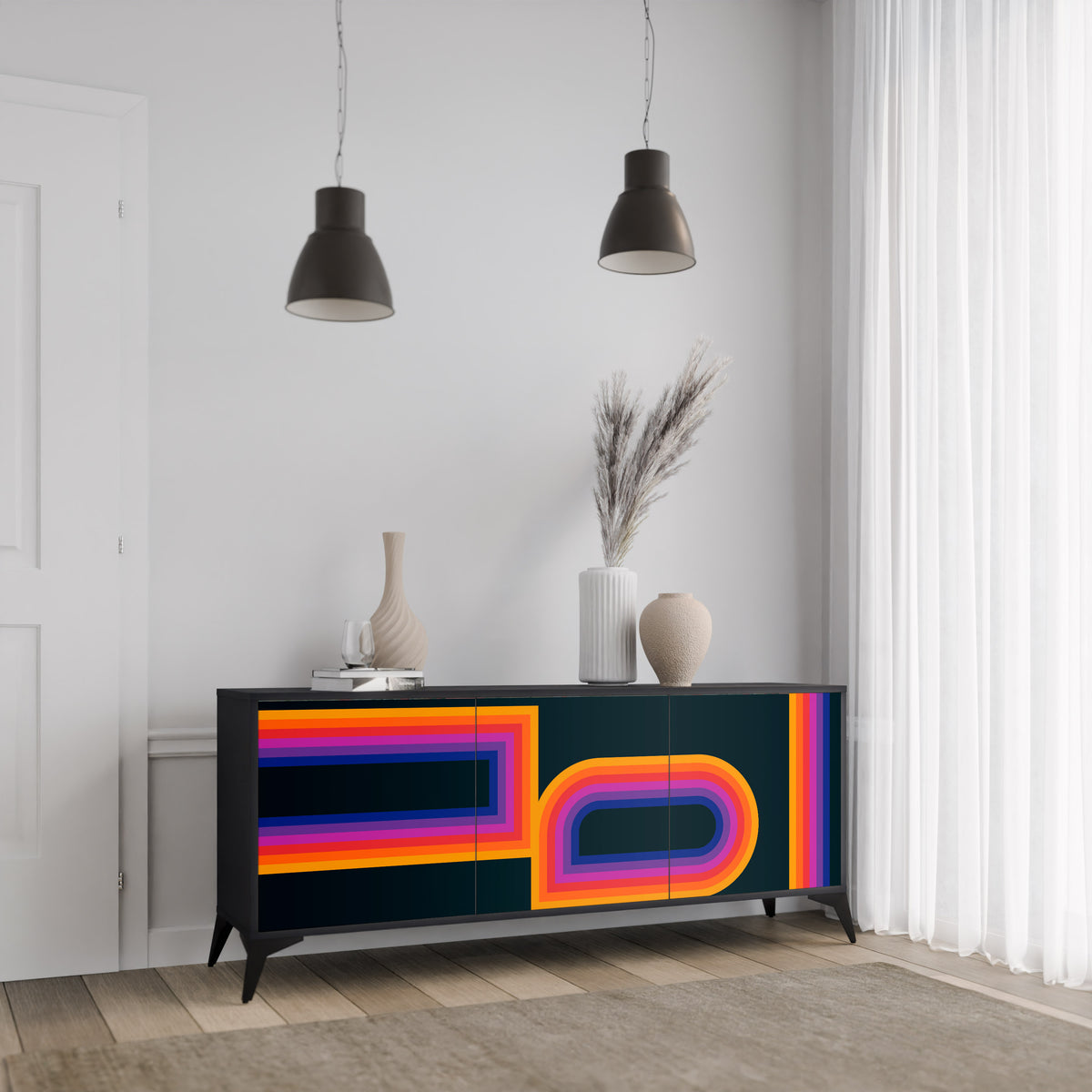 BLINDED BY THE LIGHTS 3-Door Sideboard