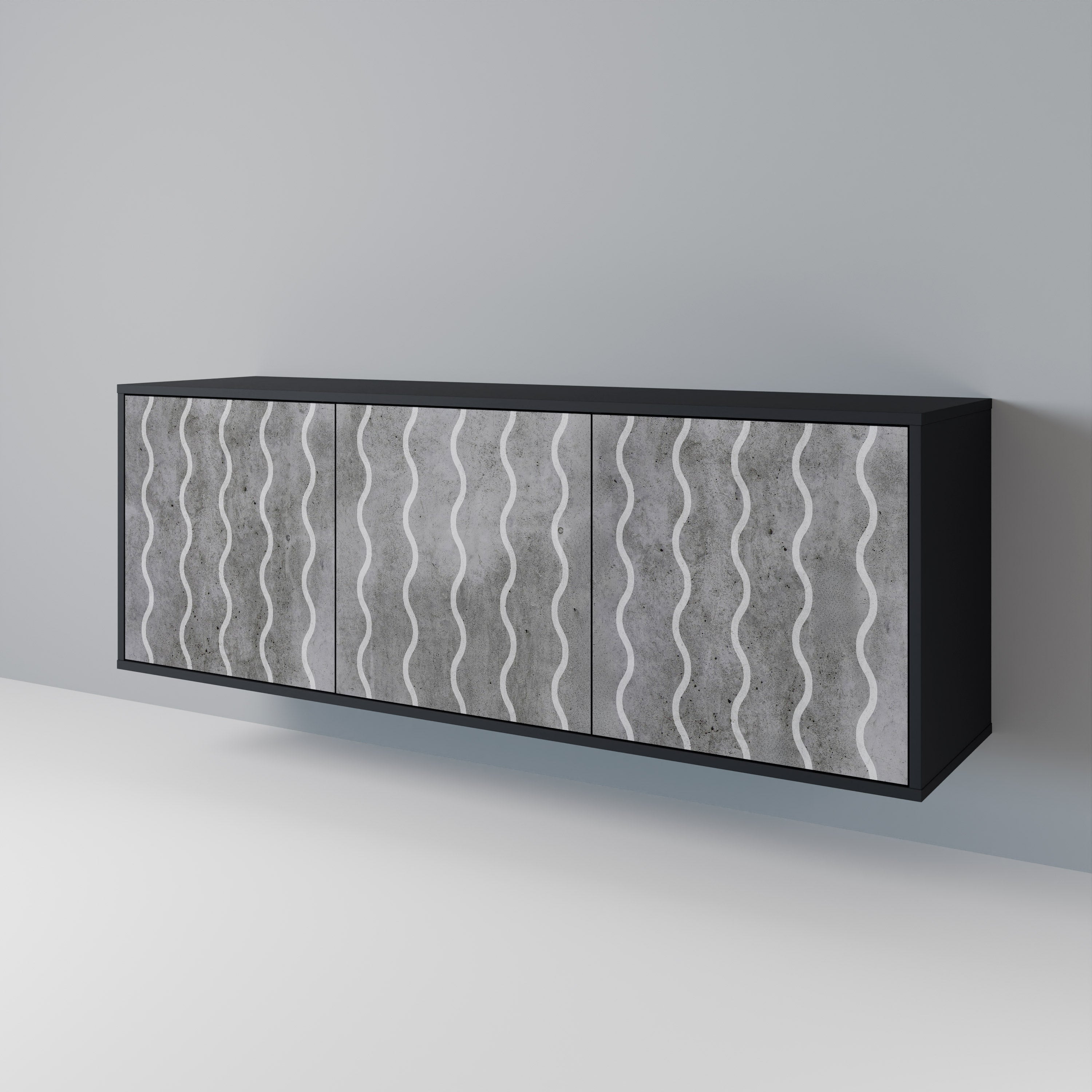 WAVES OF CONCRETE 3-Door Sideboard