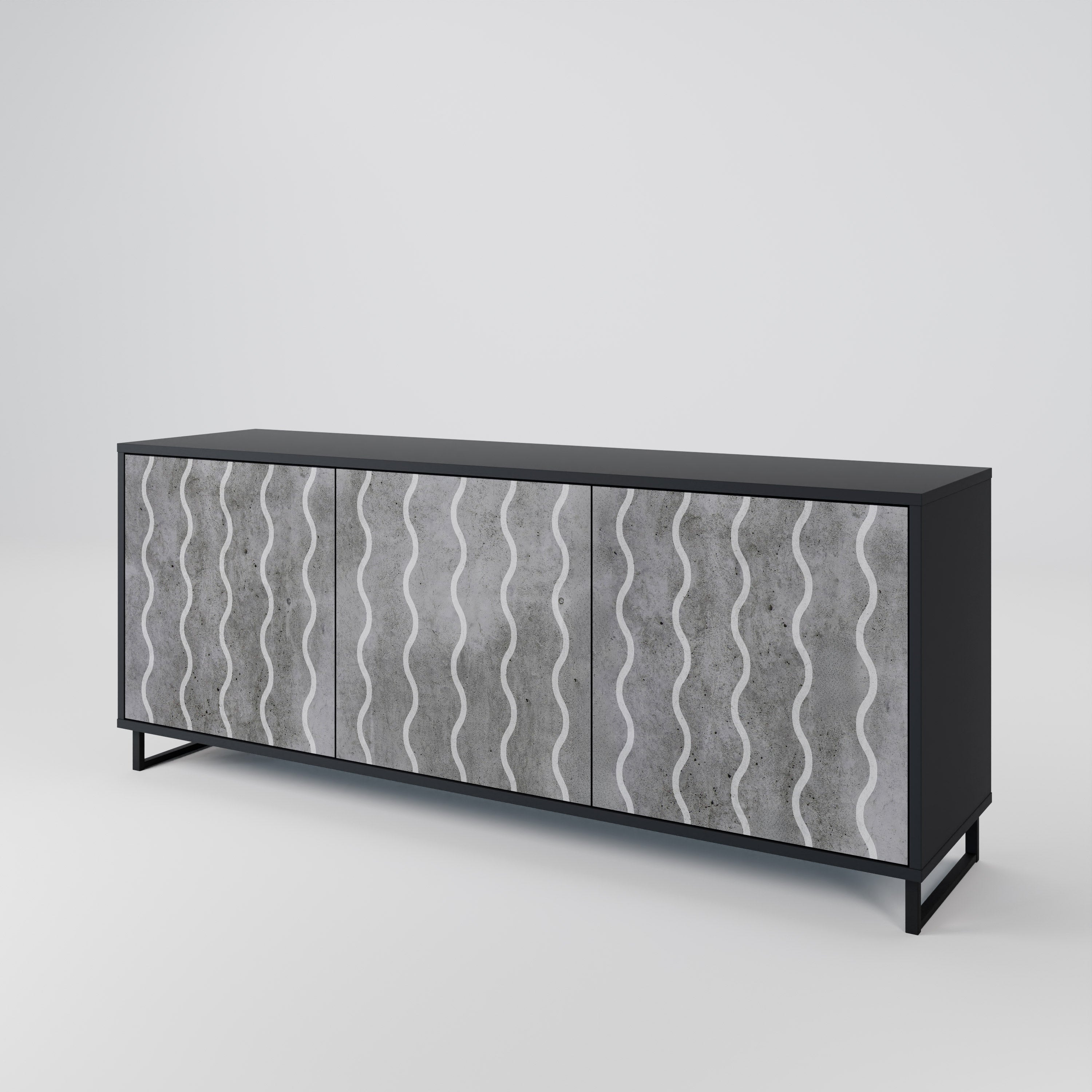 WAVES OF CONCRETE 3-Door Sideboard