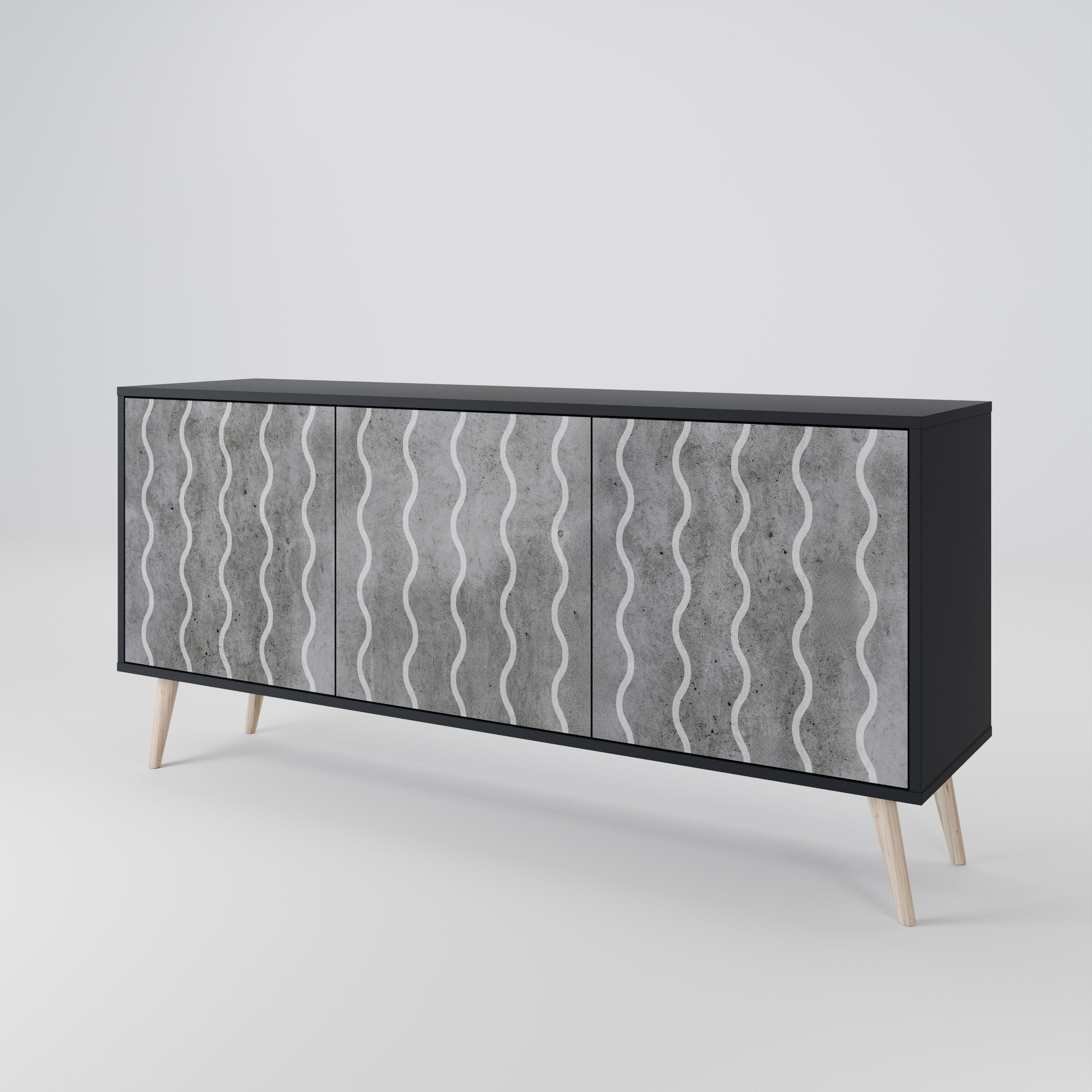 WAVES OF CONCRETE 3-Door Sideboard